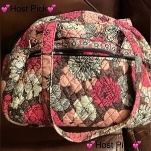 Vera Bradley Baby Diaper Bag Retired Mocha Rouge Print EUC 💕Host Pick💕